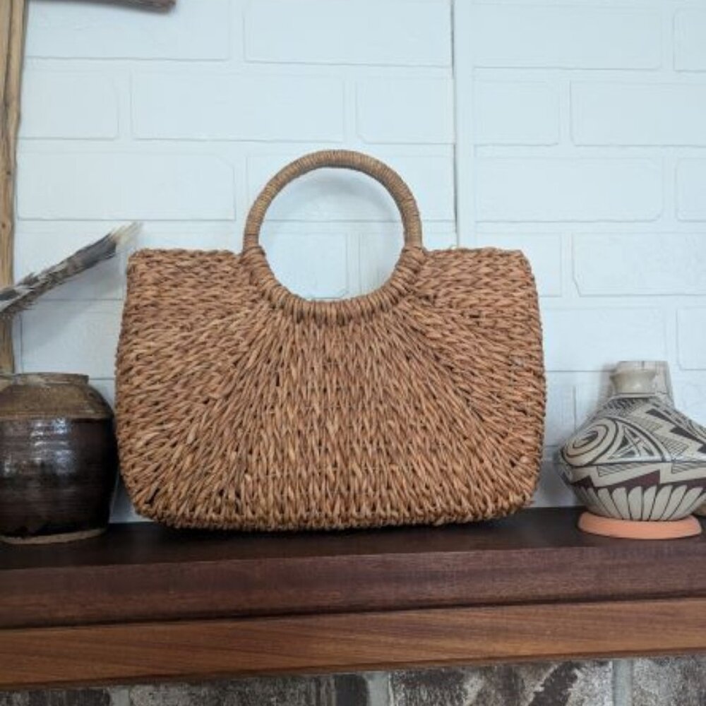 White Stag Straw Handbag